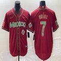 2023 World Cup Mexico #7 Julio Urias red majestic baseball jerseys 126