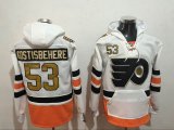 2017 Philadelphia Flyers #53 Shayne Gostisbehere white orange Hockey Hooded Sweatshirt