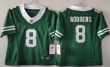 Youth New York Jets 8# Aaron Rodgers green Nike Vapor F.U.S.E. Limited Jersey