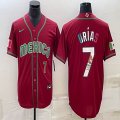 2023 World Cup Mexico #7 Julio Urias red blank majestic baseball jerseys 18