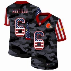 Custom Nike Browns #6 Baker Mayfield 2020 Nike Camo USA Salute to Service Limited Jersey-ZH