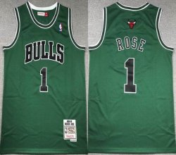 Chicago Bulls #1 Derrick Rose green throwback NBA jerseys -XD