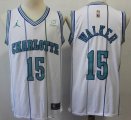 Charlotte Hornets Kemba Walker #15 white throwback nba basketball Jersey-S8