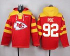 Custom Kansas City Chiefs #92 Poe yellow red nfl Hooded Sweatshirt