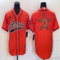 Nike Houston Astros blank orange majestic baseball jerseys big logo Joint name -BD 04