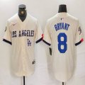 Nike Los Angeles Dodgers #8 Kobe Bryant beige fashion MLB baseball Jersey 04