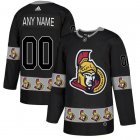 Custom Adidas Ottawa Senators black fashion ice hockey Jersey