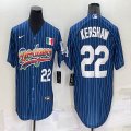 Nike Los Angeles Dodgers #22 Clayton Kershaw blue throwback majestic baseball Jerseys-BD 07