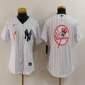 Youth Nike Yankees blank white MLB baseball Jersey -BD 16