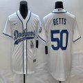 Nike Los Angeles Dodgers #50 Mookie Betts white majestic baseball Jerseys Joint name -BD