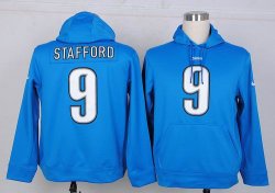 nike Detroit Lions 9 Matthew Stafford blue nfl Hooded Sweatshirt