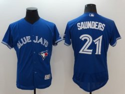 Toronto Blue Jays #21 Michael Saunders Blue Flexbase Authentic Collection Jersey