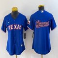 Women Nike Texas Rangers blank blue majestic baseball jerseys 02