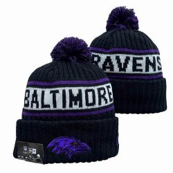 2024 Baltimore Ravens black white NFL Sports Cuffed Knit Hats