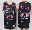 Chicago Bulls #23 Michael Jordan black The final nba jersey with star-S8