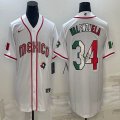 2023 World Cup Mexico #34 Fernando Valenzuela white majestic baseball jerseys 11