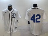 Nike Detroit Tigers #42 white majestic mlb jersey-BD