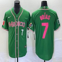 2023 World Cup Mexico #7 Julio Urias green majestic baseball jerseys 220