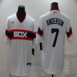 Nike Chicago White Sox #7 Anderson white throwback majestic Baseball Jersey Dream version -BD