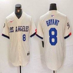 Nike Los Angeles Dodgers #8 Kobe Bryant beige fashion MLB baseball Jersey 03