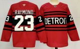 Detroit Red Wings #23 Lucas Raymond red black hockey jersey-PD