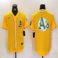 Nike Oakland Athletics blank yellow majestic baseball jersey -BD