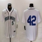 Seattle Mariners #42 KEN Griffey Jr. white majestic Baseball Jersey 01