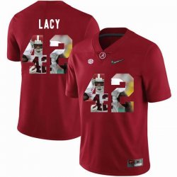 Custom Alabama Crimson Tide #42 Eddie Lacy red fashion college football jersey