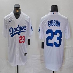 Nike Los Angeles Dodgers #23 Kirk Gibson white majestic baseball jerseys 01