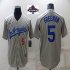 2024 World Series Champions Los Angeles Dodgers #5 Freddie Freeman gray majestic baseball Jerseys-BD 01