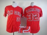 MLB Los Angeles Angels 32 hamilton red mlb Signature jerseys