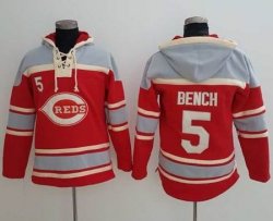 Cincinnati Reds #5 Johnny Bench red baseball Hooded Sweatshirt