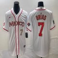 2023 World Cup Mexico #7 Julio Urias white majestic baseball jerseys 64