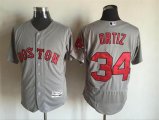 2016 Boston Red Sox # 34 David Ortiz Gray Flexbase Authentic Collection Jersey