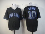 Chicago Cubs #10 Ron Santo Black MLB Jerseys