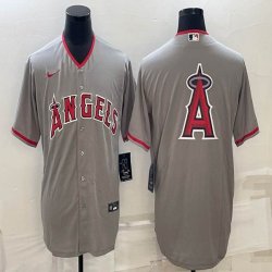 Nike Los Angeles Angels blank gray majestic baseball jerseys 01