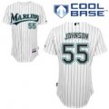 Florida Marlins #55 JOHNSON white MLB Jerseys