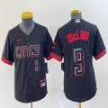 Youth Nike Cincinnati Reds #9 Mclain black majestic baseball jerseys Joint name-BD 03