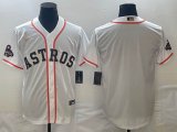 Nike Houston Astros blank white gold majestic baseball jerseys