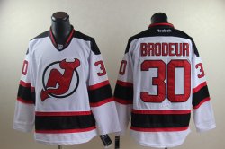 Reebok NHL New Jersey Devils #30 Martin Brodeur Road White Jersey