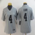 Women Nike Oakland Raiders #4 Derek Carr gray Color Rush Limited Jersey Reverse version