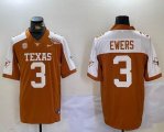 Nike Texas Longhorns #3 Quinn Ewers orange white College NCAA Jersey -BD