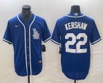 Nike Los Angeles Dodgers #22 Clayton Kershaw blue MLB baseball Jersey Joint name -BD