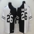 Nike New York Giants #26 Saquon Barkley white black split Color Rush Limited Jersey -BD