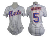 women New York Mets 5# David Wright white mlb white stripe jerseys