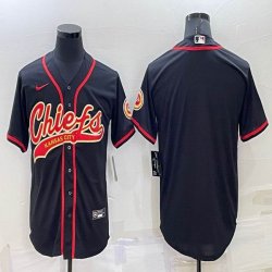 Nike Kansas City Chiefs blank black baseball jerseys Joint name-BD