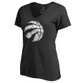 Women's Toronto Raptors Fanatics Branded Black Marble Logo Plus Size V-Neck T-Shirt