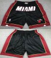 Miami Heat black nba shorts with pocket-XD