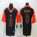 Nike Cincinnati Bengals #9 Joe Burrow black Color Rush Limited Jersey Reverse version