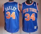 New York Knicks OAKLEY 34# blue throwback nba Jersey